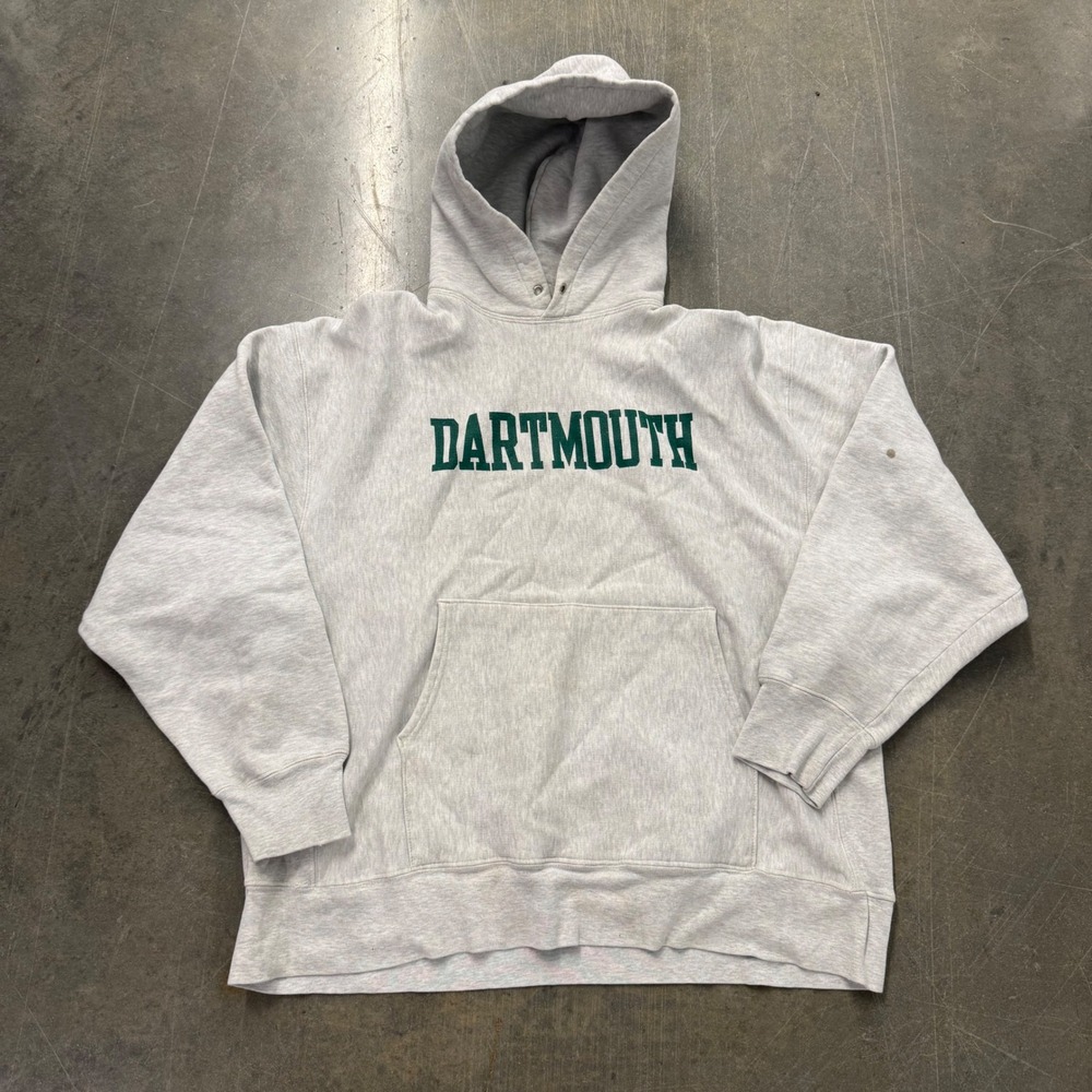 Champion Reverse Weave Dartmouth Hoodie Heather Gray Vintage XL Sweatshirt